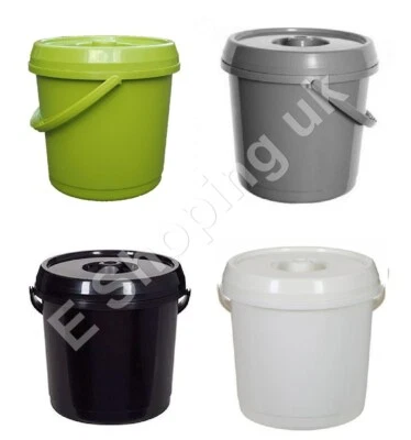 WHITEFURZE Plastic Nappy Bucket With Lid 14L / 3 Gallons Baby Home Pails Bin Tidy Container