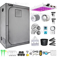 4x4FT Complete Gray Grow Tent Kit Indoor Plant Growing Systems Grow Light Filter