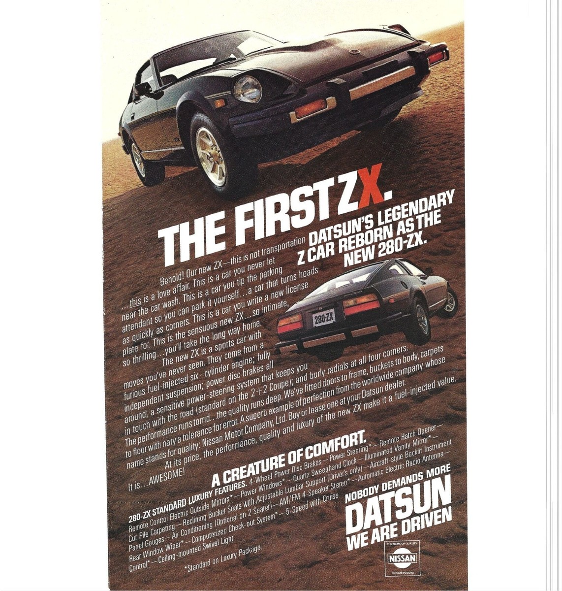 Dotson ZX280 Sports Car Nissan AD 1970s Vintage Print Ad 9