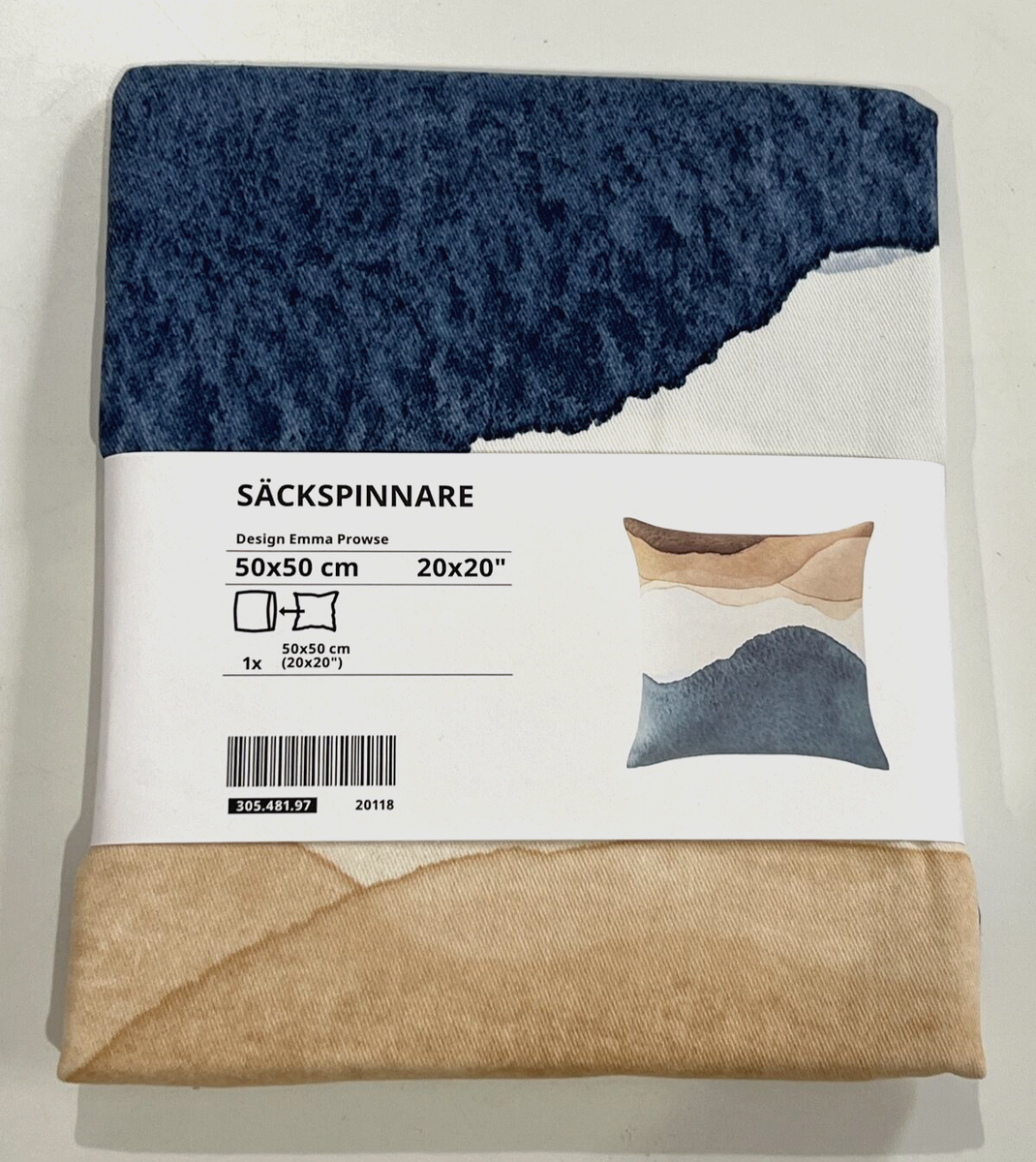 Ikea SACKSPINNARE Pillow Cushion Cover Cotton 20