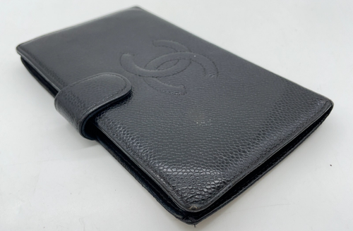 Auth Chanel Decacoco Pattern Leather Black Card Case/Wallet W/Box Set2 NS050788 - Picture 10 of 24