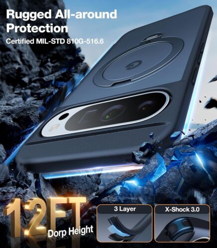 Military-Grade Protection Phone Case with Magnetic Kickstand for Pixel 9 Pro XL - Picture 6 of 11
