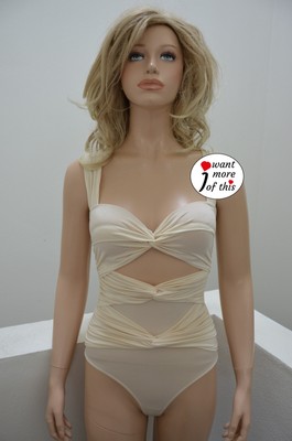 Wolford Valentino String Body Bodysuit Small Cup B Limited Edition ivory glänzen