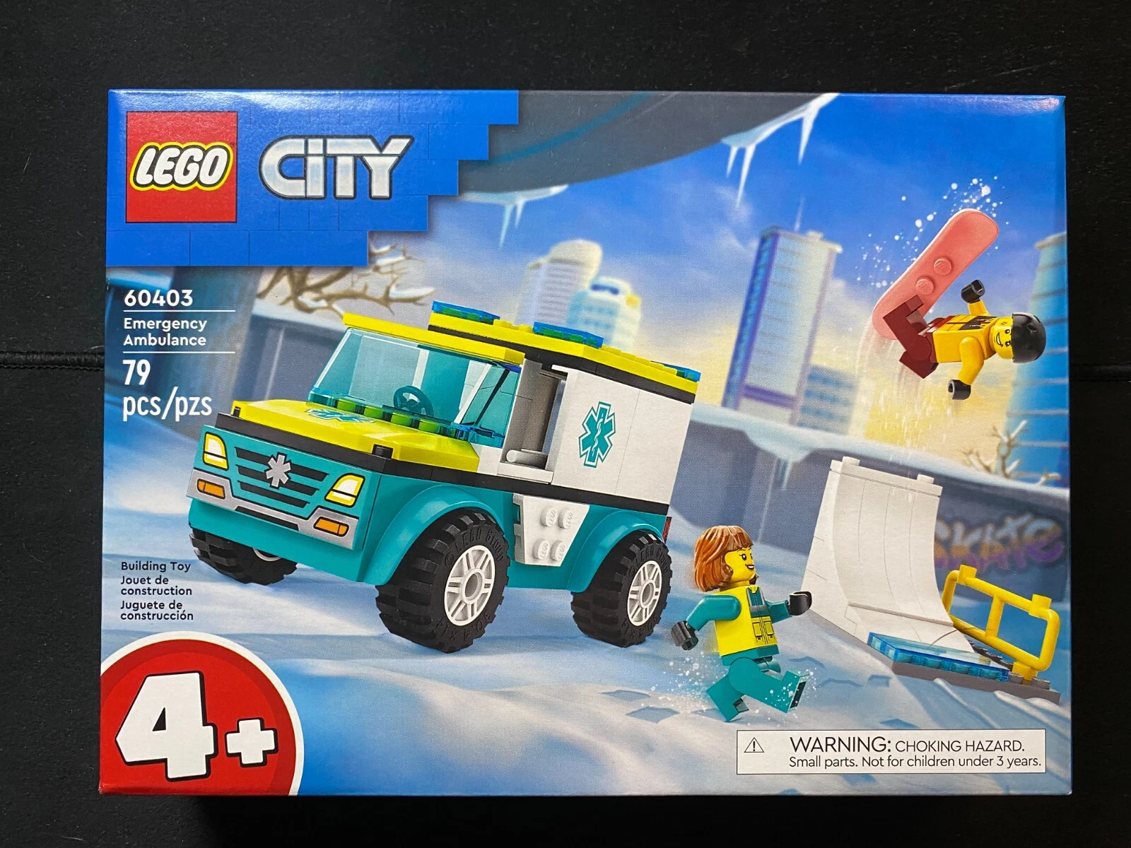 LEGO City Emergency Ambulance (60403) Snowboarding 79 pieces NEW SEALED