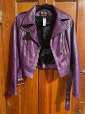 Vintage Tony Enzo Purple Faux Leather Jacket Xs