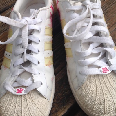 Adidas Butterfly White Pink Sneakers Sz 