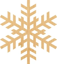 Snowflake 1  Laser Cut Out Wood Shape Craft Supply - Woodcraft Cutout