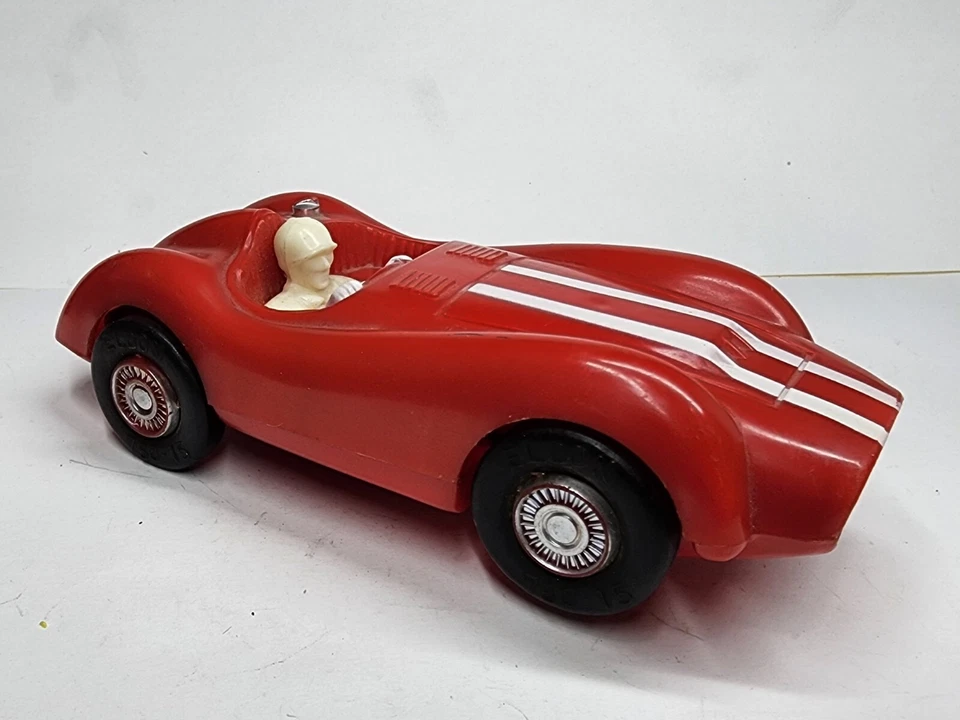 Coche Ranura Ferrari Eldon 750-15 Vintage Años 60 Rojo 5" Plástico Coche de Carreras PROBADO FUNCIONA Foto 3 de 4
