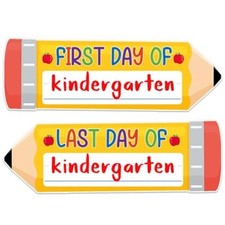 First  Last Day of School Chalkboard for Kids Girls Boys, 4.4"x12.6" Double