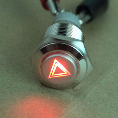 16mm AUTO Notfall Gefahr Warnung Blitzlichtschalter Push Button Ein/Aus Schalter