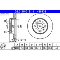 Bremsscheibe Ate 24.0118-0131.1 (2 Stk.)