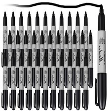 Thenshop 60 Pack Black Permanent Markers Bulk - Fine Point Permanent Marker Q...