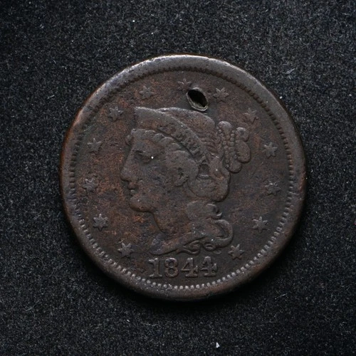 Photo of a 1844-P Large Cent from an eBay listing that sold on Jul 17, 2026