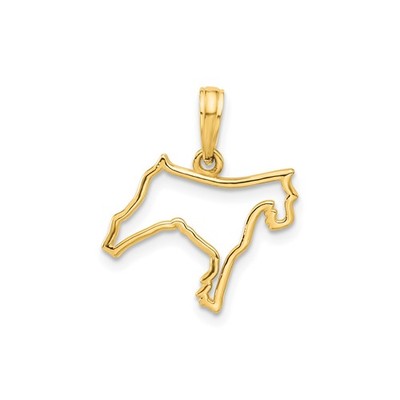 14k Gelbgold North Carolina Anhänger - minimalistische Staatskarte Charm Halskette