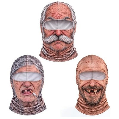 Funny Realistic Face Ski Mask Old F*cker Man Winter Face Mask 3D Novelty Old Man