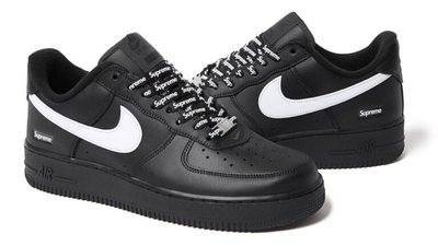 Size 9 - Supreme x Nike Air Force 1 Low Box Logo - Black White for