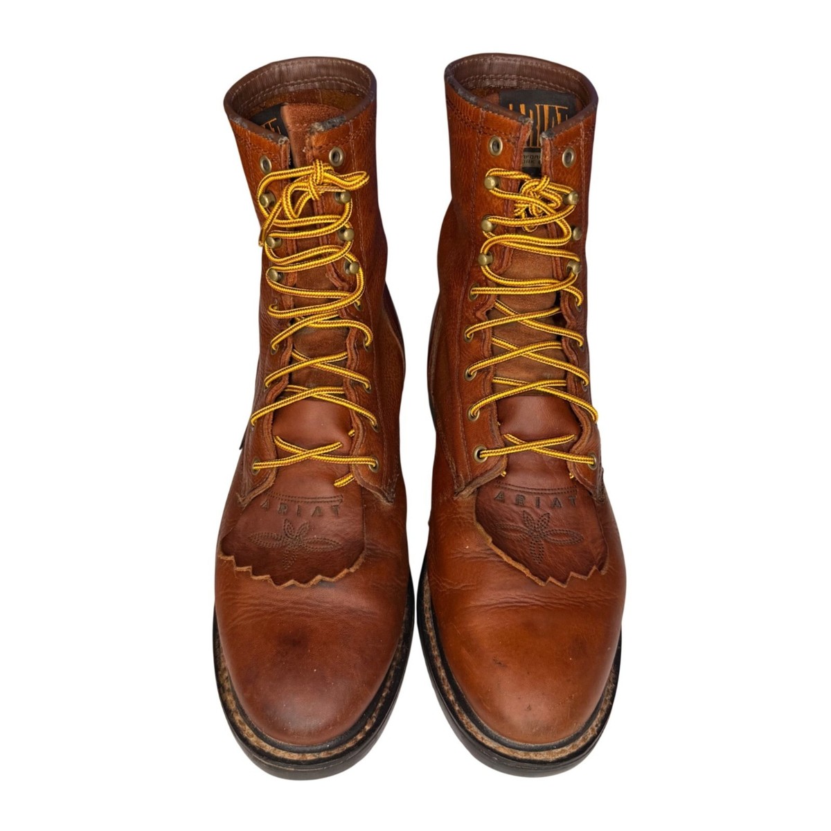 Ariat Cascade 8 Lace-Up Work Boots Mens Brown Leather Kiltie Lug Sole Size 9 EE Ariat Men main image 2