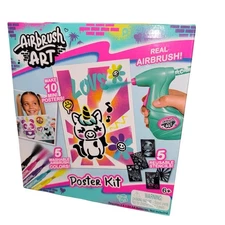 Airbrush Art Poster Kit Creative Fun Activity Kids Create Custom Design Gift