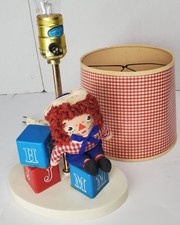 Raggedy Ann Andy 1973 Bobbs Merrill Co. Childs Lamp Nightlight With Shade