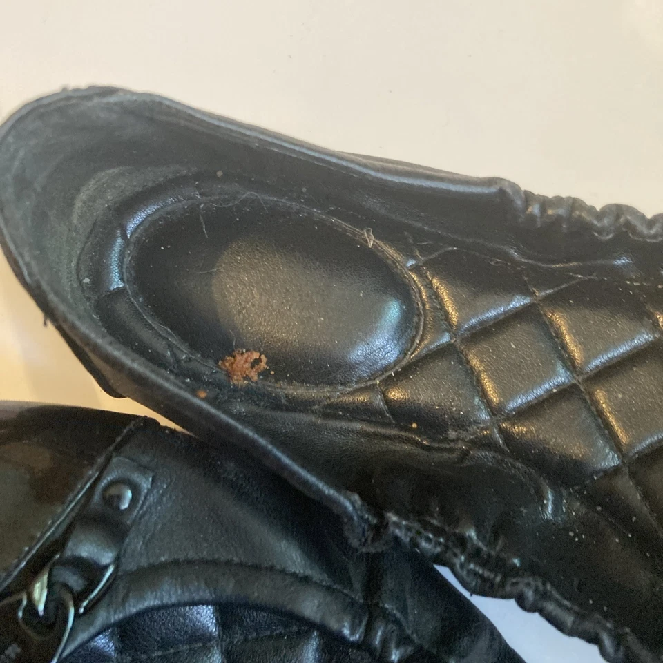 Zapatillas de ballet plegables MK negras con punta de charol nuevo defecto 7 EE. UU. Foto 3 de 4