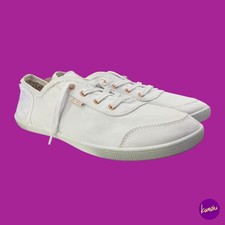 SKECHERS Women's Bobs B Cute Sneakers, Canvas, White, UK 8 | EU 41 | US 11