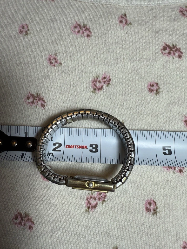 Women's Vintage Abalone Shell Watch, Gold Tone Face, Stretch Band needs battery - Image 4 of 4