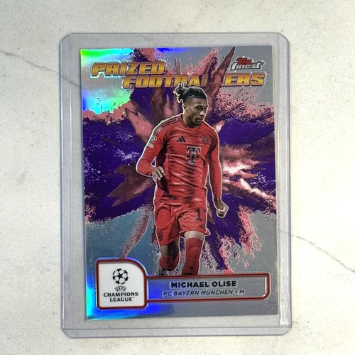 2024-25 Topps Finest Uefa Michael Olise Prized Footballers Purple Red Fusion