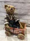 Vintage Coca Cola Wagon and Cubby Bear Franklin Mint Heirloom Collectible
