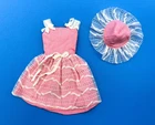 VINTAGE Skipper PARTY PINK DRESS (PAK) & MATCHING HAT (1965-66) EXC Barbies Sis