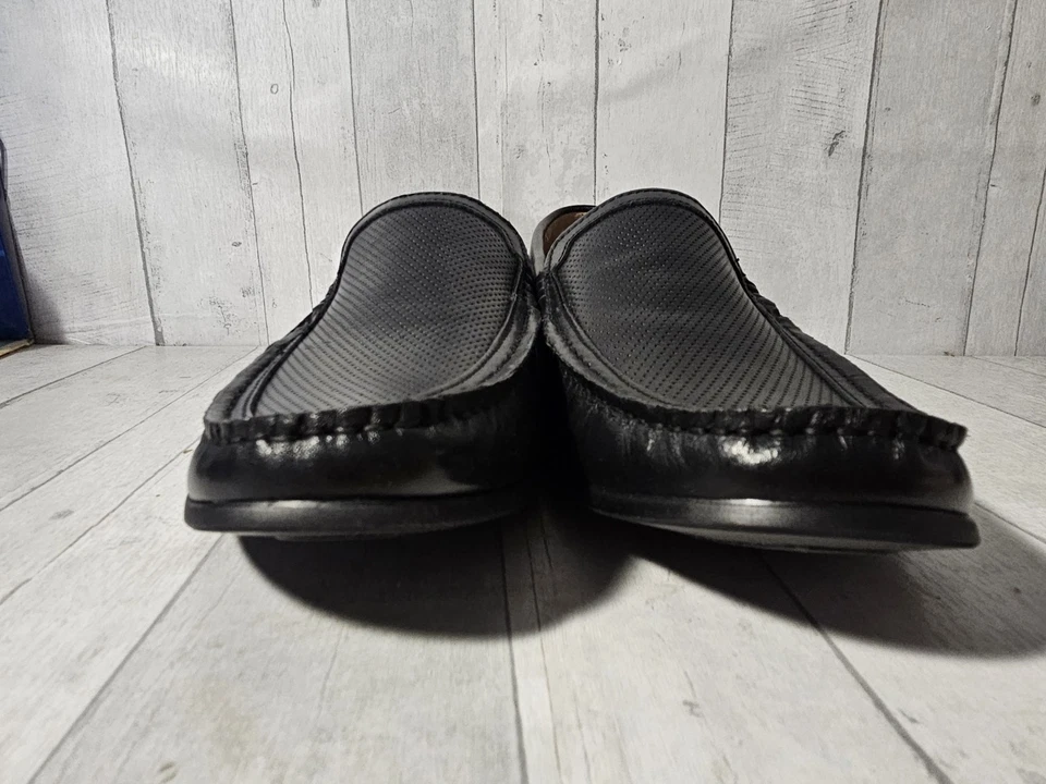 Mocasines sin cordones informales Vince Camuto para hombre Cozzo de cuero negro talla 10D de EE. UU. Foto 3 de 4