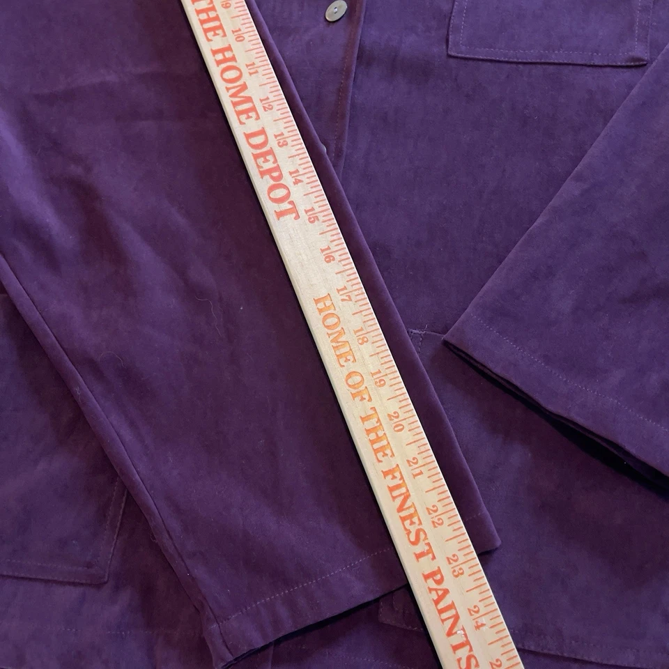 De Colección Erika II Studio Mujer 2X Chamarra Ciruela Imitación Gamuza Abotonada Manga Larga Foto 4 de 4