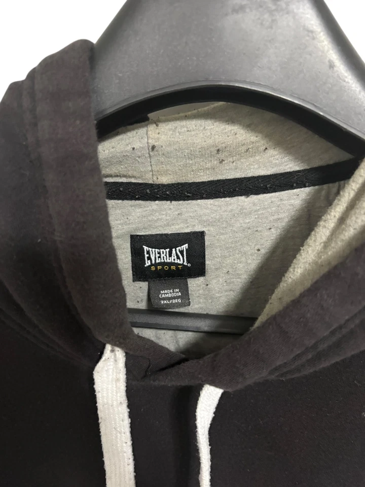 Everlast бокса Sport Athletic пуловер черный толстовка с капюшоном размер 2XL вышитый - Изображение 4 из 4