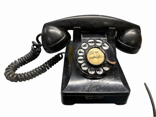 Campanello telefonico vintage Western Electric 302 quadrante nero rotante anni 40