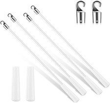 4 Pcs Blinds Wand Replacement with Hook and Handle White Fiberglass Long Vertica