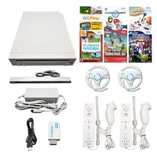 Nintendo Wii Console HD + Pick Wii Remotes, Wii Sports, Mario Kart, Smash & More