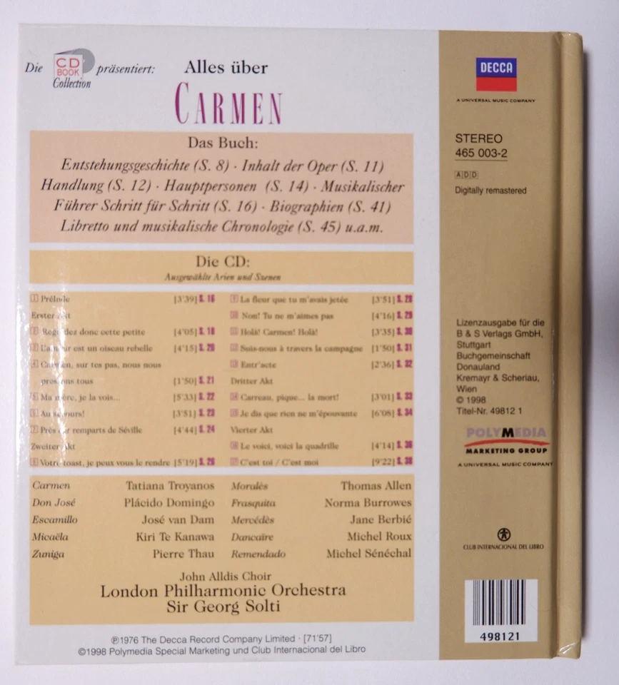 La Gran Opera Georges Bizet Alles über Carmen Troyanos Domingo Solti CD Oper - Bild 2 von 4