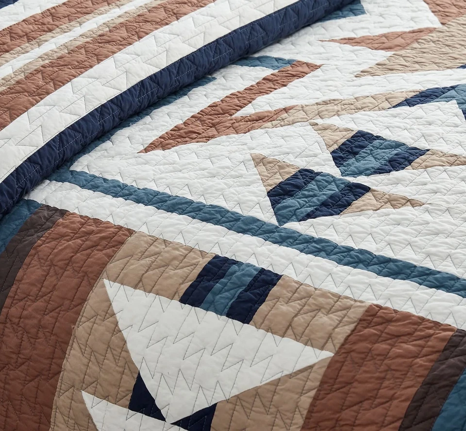 Juego de edredón y farsa reversible Pendleton King Silver City, 100 % algodón, nuevo con etiquetas Foto 3 de 4