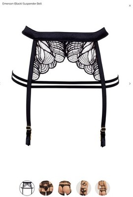 Bluebella MARSEILLE GARTER BELT SUSPENDERS 40994 Black Size 8 US Medium