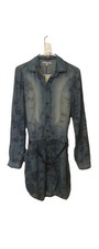 American Eagle Outfitters Women's Sz XS Shirt Dress Chambray Floral Print L/S #L