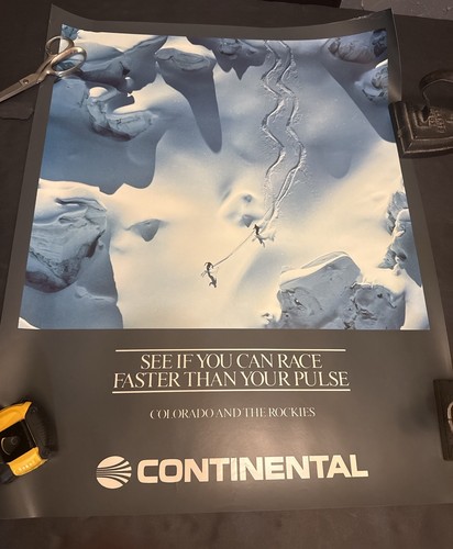 Lot of 8 Vintage Continental Airlines Posters 28x22 Travel Advertising 1980s