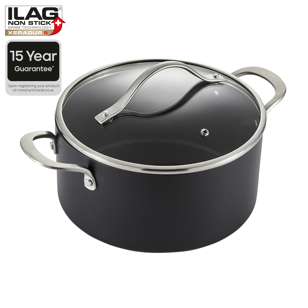 Morphy Richards Unisex Black Mastery 24Cm Aluminium Pfas Free Non-Stick Casserole Dish In - Image 2