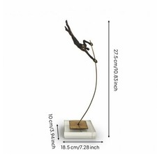 Human Figure Sculpture Modern Abstract Human Figurine Gold-Tone for Living Room