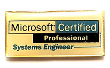 Microsoft Certified Professional Systems Engineer MCSE Computer Tech Pin Vintage
