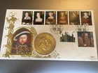 GB STAMPS BENHAM FAUX COIN / MEDALLION FIRST DAY COVER KING HENRY VIII