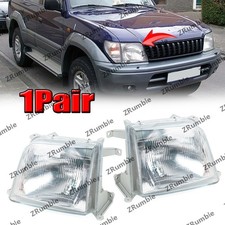 1pair Glass Front Headlight For Toyota Land Cruiser Prado Lc90 1996 1997-2002