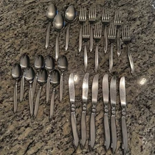 Oneida Oneidacraft Premier Stainless SHORELINE Flatware 25 Pc Set Lot Spoon Fork
