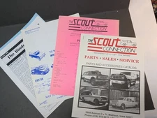 LOT OF 4 Brochure Scout Connection Parts Sales Service Price List Vintage