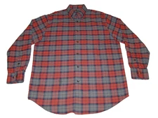 Orvis Luxury Flannel Mens Size Medium Plaid 100% Cotton Button Shirt