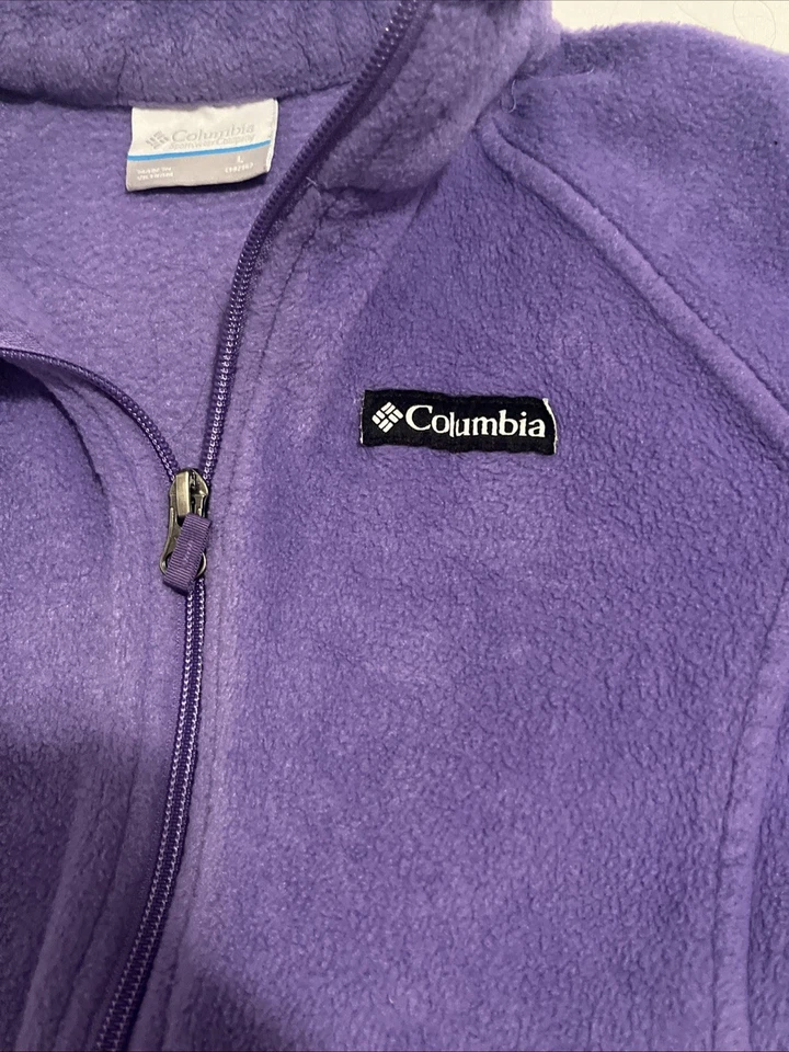 Chaqueta polar Columbia para niños púrpura grande 14-16 Foto 4 de 4