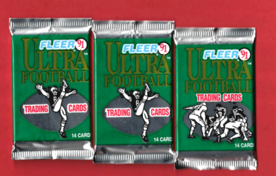 Foot Us Fleer Ultra 1991 3er Pack Set - Beutel Pack 14 Karten